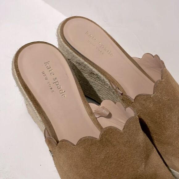 Kate Spade Toby Suede Tan Espadrille Wedge Sandal Size 7.5 - Picture 4 of 12